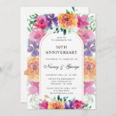 カラフルフローラガーデン50結婚周年記念 招待状 (正面/裏面)