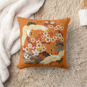 カラフルフローラクレーン桜パターン クッション (ブランケット)