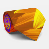 カラフルフローラグラデーション黄パープルレッドポップ・アートのアート ネクタイ (ロール)