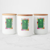 カラフルフローラグリーン商品ラベルかわいいハート フードラベル (ボトル)