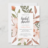 カラフルフローラグ離れリーブライダルシャワー 招待状 (正面)