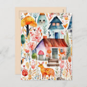 カラフルフローラコテージのコアパターン シーズンポストカード (正面/裏面)