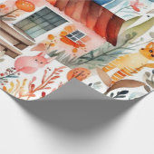 カラフルフローラコテージのコアパターン ラッピングペーパー (角)