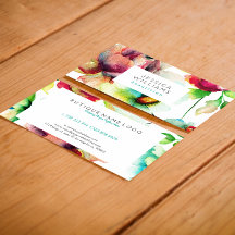 カラフルフローラコラージュ水彩色イラストレーション