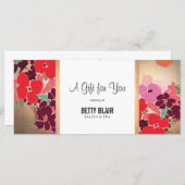 カラフルフローラサロンおよびスパギフト証明書 (正面/裏面)