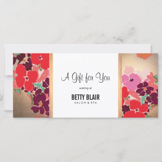 カラフルフローラサロンおよびスパギフト証明書 (正面)