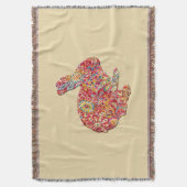 カラフルフローラシルエットバニーブランケット スローブランケット (正面縦)