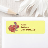 カラフルフローラシルエットバニー住所 シール (インサイチュ)