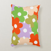 カラフルフローラシンプル熱帯花模様 アクセントクッション (正面(垂直))