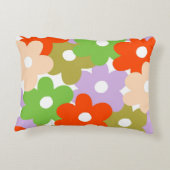 カラフルフローラシンプル熱帯花模様 アクセントクッション (裏面)