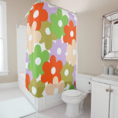 カラフルフローラシンプル熱帯花模様 シャワーカーテン (インサイチュ)
