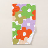 カラフルフローラシンプル熱帯花模様 バスタオルセット (ハンドタオル)