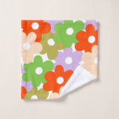 カラフルフローラシンプル熱帯花模様 バスタオルセット (ウォッシュタオル)