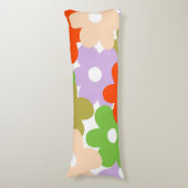 カラフルフローラシンプル熱帯花模様 ボディピロー (正面縦)