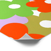 カラフルフローラシンプル熱帯花模様 ポスター (角)