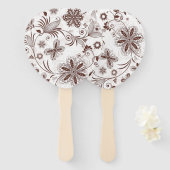 カラフルフローラシームレスパターン ハンドファン (正面&裏面)