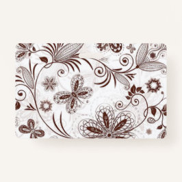 カラフルフローラシームレスパターン バッジ