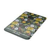 カラフルフローラシームレパーソナライズされたス名 バスマット (アングル)