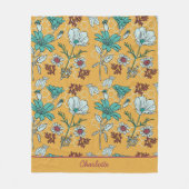 カラフルフローラシームレパーソナライズされたス名 フリースブランケット (正面)