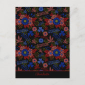 カラフルフローラシームレパーソナライズされたス名 ポストカード (正面)