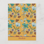 カラフルフローラシームレパーソナライズされたス名 ポストカード (正面)