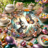 カラフルフローラステンドグラスバニー復活祭 シーズンカード