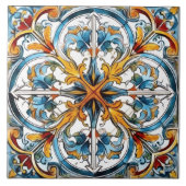 カラフルフローラタイルデザイン タイル (正面)