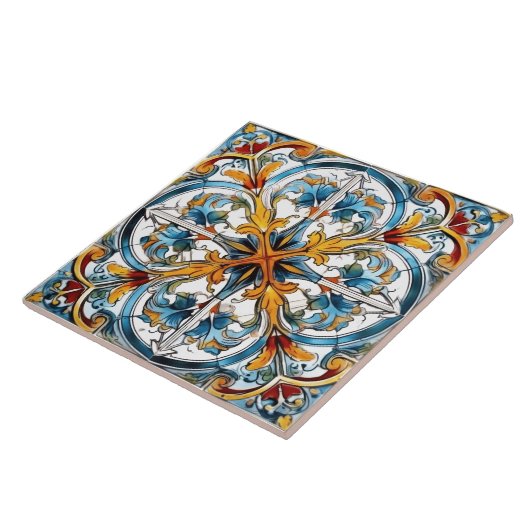 カラフルフローラタイルデザイン タイル (側面)