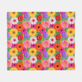 カラフルフローラデイジー植物プリント フリースブランケット (正面(横))