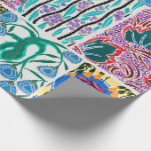 カラフルフローラデザインアールヌーボー包装紙 ラッピングペーパー (角)