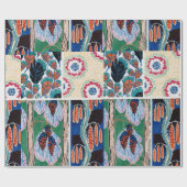 カラフルフローラデザインアールヌーボー包装紙 ラッピングペーパー (フラット)