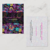 カラフルフローラデザインガラスビーズルック 名刺 (正面/裏面)