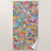 カラフルフローラデザインビーチタオル ビーチタオル (正面)