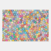 カラフルフローラデザイン包装紙シート ラッピングペーパーシート (正面3)