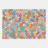 カラフルフローラデザイン包装紙シート ラッピングペーパーシート (正面2)