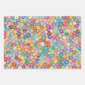 カラフルフローラデザイン包装紙シート ラッピングペーパーシート (正面)