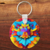 カラフルフローラデザイン キーホルダー (裏面)