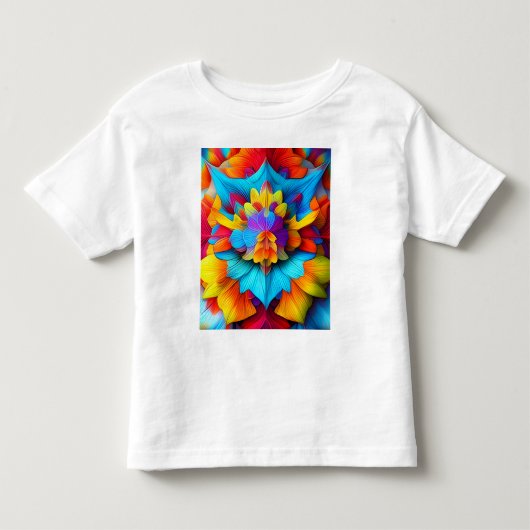 カラフルフローラデザイン トドラーTシャツ (正面)