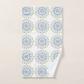 カラフルフローラデザイン バスタオルセット (ハンドタオル)