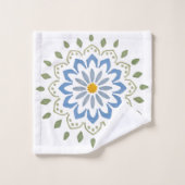 カラフルフローラデザイン バスタオルセット (ウォッシュタオル)