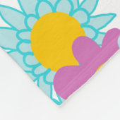 カラフルフローラデザイン フリースブランケット (角)