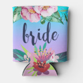 カラフルフローラデザイン&ブライド文字 缶クーラー (正面)