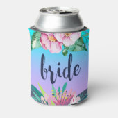 カラフルフローラデザイン&ブライド文字 缶クーラー (缶裏面)