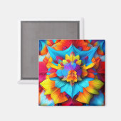 カラフルフローラデザイン マグネット (正面/裏面)