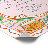 カラフルフローラドリンクのメニューテンプレート、手書き ポスター (角)