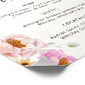 カラフルフローラドリンクメニューブライダルシャワー ポスター (角)