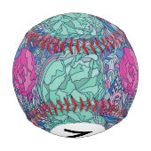 カラフルフローラドールパターン 野球ボール (裏面)