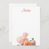 カラフルフローラハンドスクリプトテンプレート水彩 ノートカード (正面/裏面)