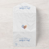 カラフルフローラハートメ結婚キシカン オールインワン招待状 (外側)