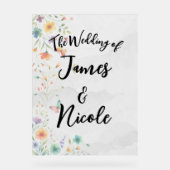 カラフルフローラバタフライ結婚ズ アクリルサイン (正面)